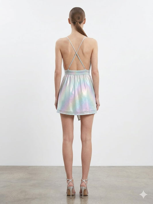 AMORE 26107 - Mini Skirt Dress (Iridescent Polyester)